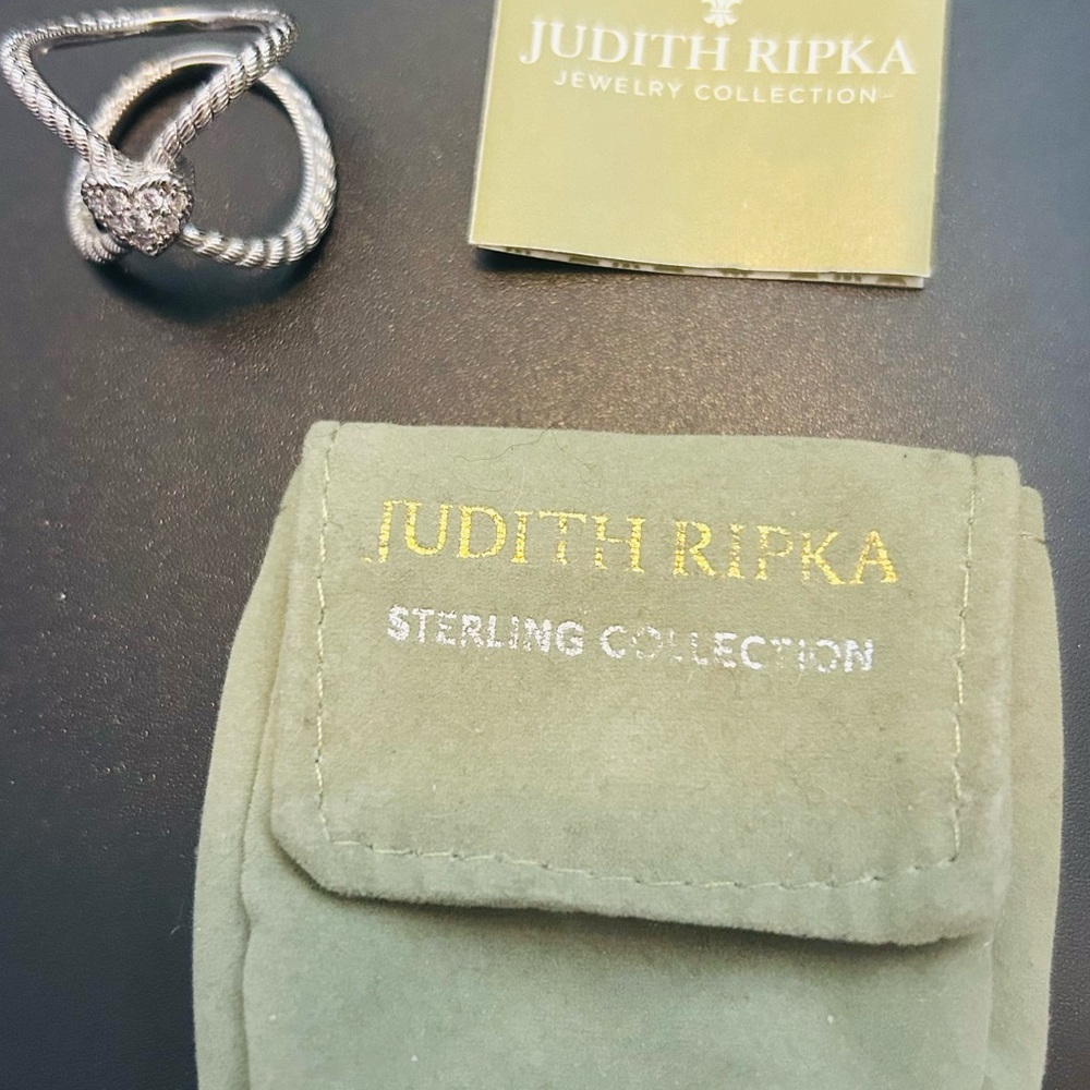 Judith Ripka Silver Heart Rope Ring - Picture 6 of 6